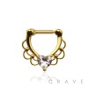 CZ HEART LACEY SEPTUM HINGED CLICKER